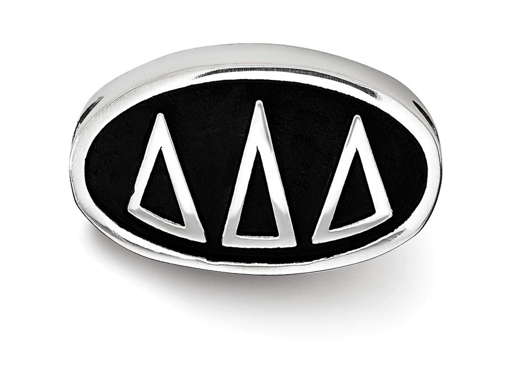 LogoArt Sterling Silver 15.25mm Delta Delta Delta Oval Letters Bead Charm