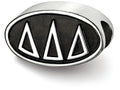 LogoArt Sterling Silver 15.25mm Delta Delta Delta Oval Letters Bead Charm