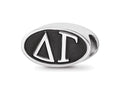 LogoArt Sterling Silver 12.25mm Delta Gama Oval Letters Bead Charm