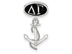 LogoArt Sterling Silver Delta Gamma Oval Bead Charm With Anchor Dangle Bead Charm