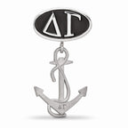 LogoArt Sterling Silver Delta Gamma Oval Bead Charm With Anchor Dangle Bead Charm