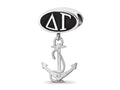 LogoArt Sterling Silver Delta Gamma Oval Bead Charm With Anchor Dangle Bead Charm