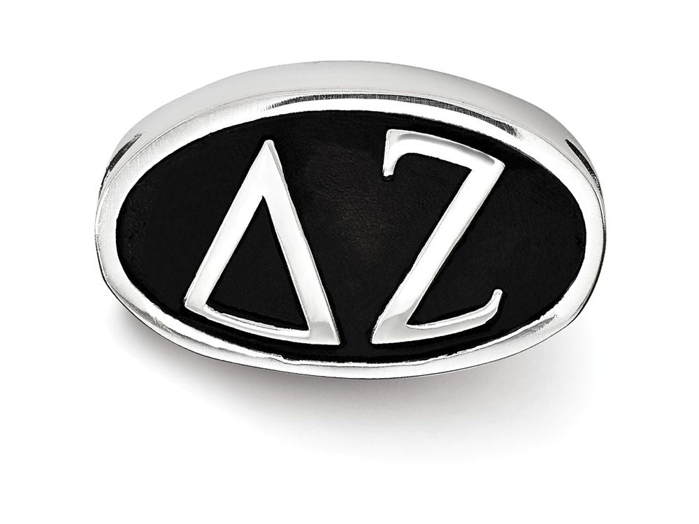 LogoArt Sterling Silver 12.25mm Delta Zeta Oval Letters Bead Charm