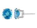 FJC Finejewelers 5mm Round Swiss Blue Topaz Stud Earrings