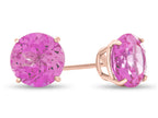 FJC Finejewelers 10k Rose Gold 7mm Round Created Pink Sapphire Post-With-Friction-Back Stud Earrings