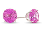 FJC Finejewelers 10k White Gold 7mm Round Created Pink Sapphire Post-With-Friction-Back Stud Earrings