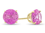 FJC Finejewelers 10k Yellow Gold 7mm Round Created Pink Sapphire Post-With-Friction-Back Stud Earrings