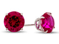 FJC Finejewelers 925 Sterling Silver 7mm Round Created Ruby Post-With-Friction-Back Stud Earrings