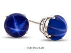 FJC Finejewelers 10k White Gold 7mm Round Created Star Sapphire Post-With-Friction-Back Stud Earrings