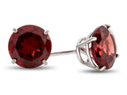 FJC Finejewelers 10k White Gold 7mm Round Garnet Post-With-Friction-Back Stud Earrings