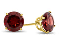 FJC Finejewelers 14k Yellow Gold 7mm Round Garnet Post-With-Friction-Back Stud Earrings