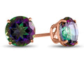 FJC Finejewelers 14k Rose Gold 7mm Round Mystic Topaz Post-With-Friction-Back Stud Earrings