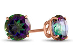 FJC Finejewelers 14k Rose Gold 7mm Round Mystic Topaz Post-With-Friction-Back Stud Earrings