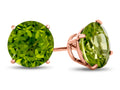 FJC Finejewelers 14k Rose Gold 7mm Round Peridot Post-With-Friction-Back Stud Earrings