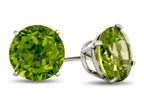 FJC Finejewelers 14k White Gold 7mm Round Peridot Post-With-Friction-Back Stud Earrings