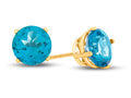 FJC Finejewelers 14k Yellow Gold 7mm Round Coated Paraiba Topaz Post-With-Friction-Back Stud Earrings