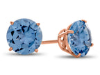 FJC Finejewelers 10k Rose Gold 7mm Round Simulated Aquamarine Post-With-Friction-Back Stud Earrings