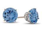 FJC Finejewelers 10k White Gold 7mm Round Simulated Aquamarine Post-With-Friction-Back Stud Earrings