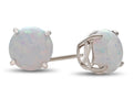 FJC Finejewelers 10k White Gold 7mm Round Created Opal Post-With-Friction-Back Stud Earrings
