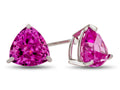 FJC Finejewelers 7x7mm Trillion Created Pink Sapphire Post-With-Friction-Back Stud Earrings