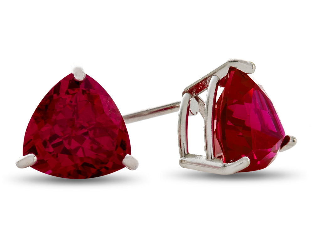 FJC Finejewelers 7x7mm Trillion Created Ruby Post-With-Friction-Back Stud Earrings
