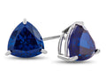 FJC Finejewelers 7x7mm Trillion Created Blue Sapphire Post-With-Friction-Back Stud Earrings