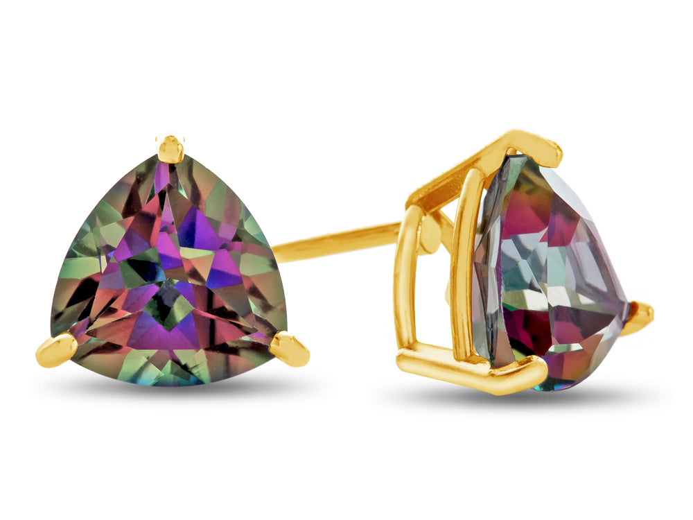 FJC Finejewelers 7x7mm Trillion Mystic Topaz Post-With-Friction-Back Stud Earrings