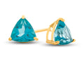 FJC Finejewelers 7x7mm Trillion Coated Paraiba Topaz Post-With-Friction-Back Stud Earrings