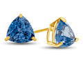 FJC Finejewelers 7x7mm Trillion Simulated Aquamarine Post-With-Friction-Back Stud Earrings