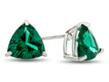 FJC Finejewelers 7x7mm Trillion Simulated Emerald Post-With-Friction-Back Stud Earrings