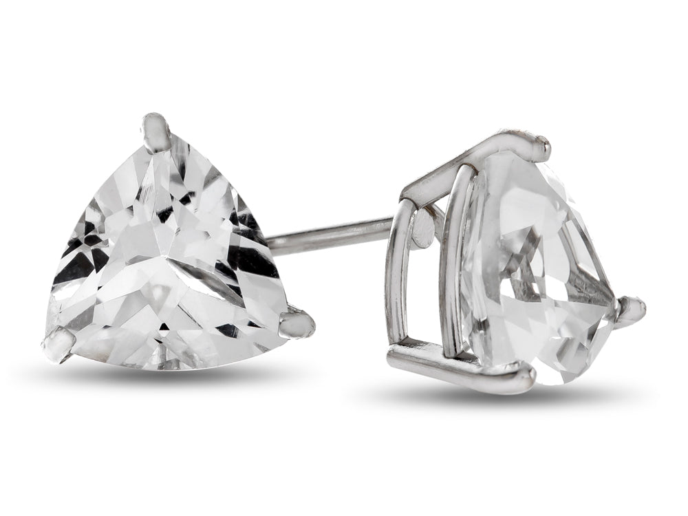 FJC Finejewelers 7x7mm Trillion White Topaz Post-With-Friction-Back Stud Earrings
