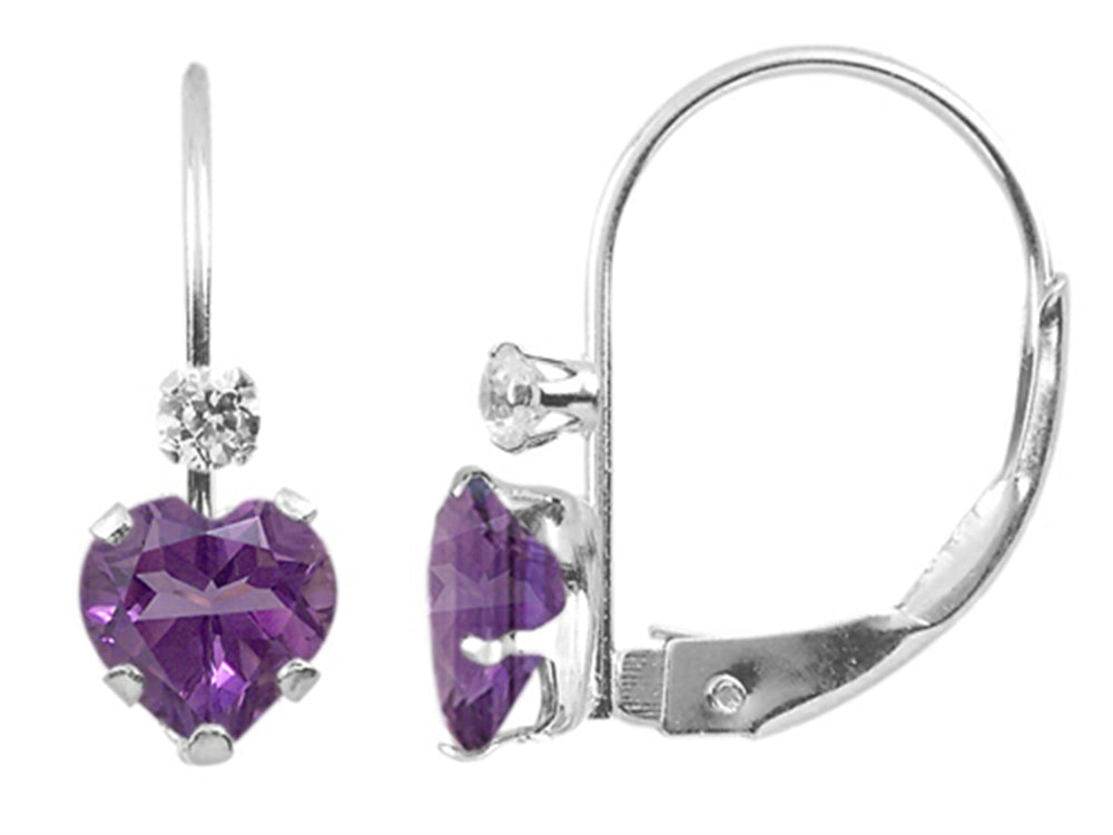 FJC Finejewelers Amethyst Heart Shaped 2mm Lever Back Earrings