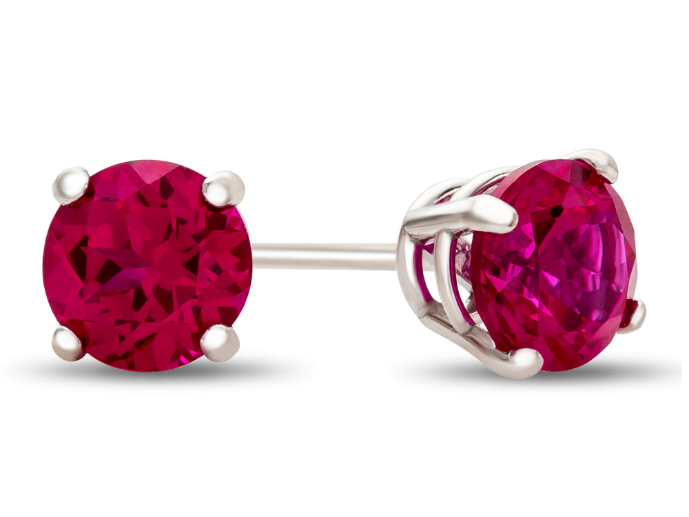 FJC Finejewelers 4.5mm Round Created Ruby Post-With-Friction-Back Stud Earrings