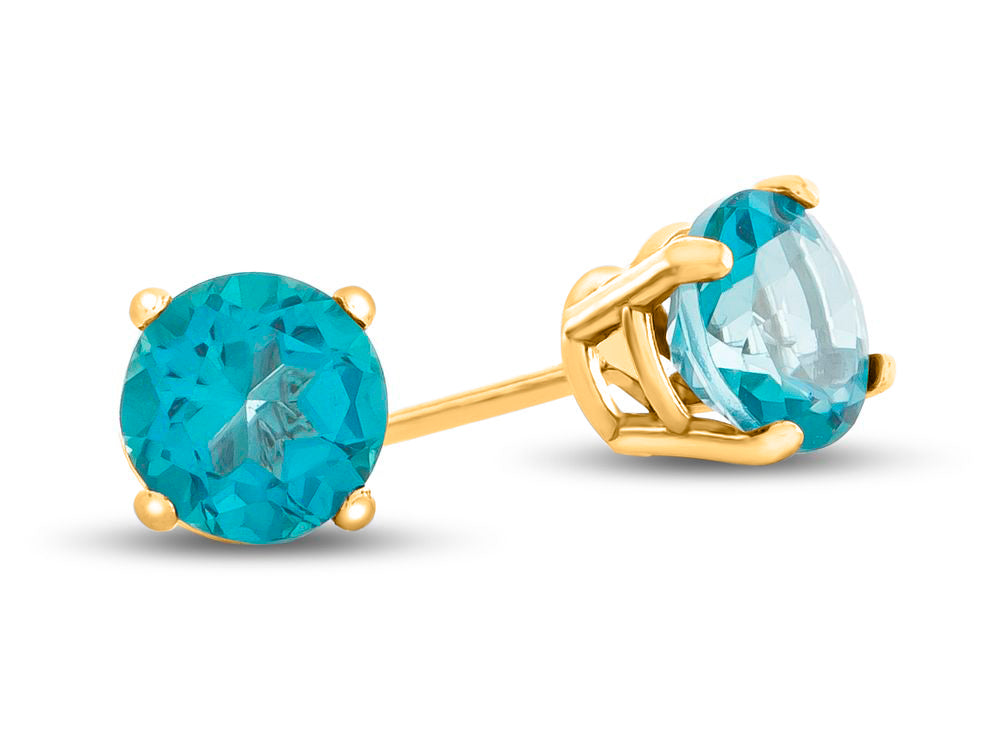FJC Finejewelers 4.5mm Round Coated Paraiba Topaz Post-With-Friction-Back Stud Earrings
