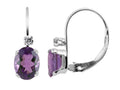 FJC Finejewelers 6x4mm Amethyst and White Topaz Leverback Earrings