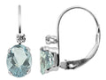 FJC Finejewelers 6x4mm Aquamarine and White Topaz Leverback Earrings