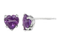 FJC Finejewelers 6x6mm Heart Shaped Amethyst Post-With-Friction-Back Earrings