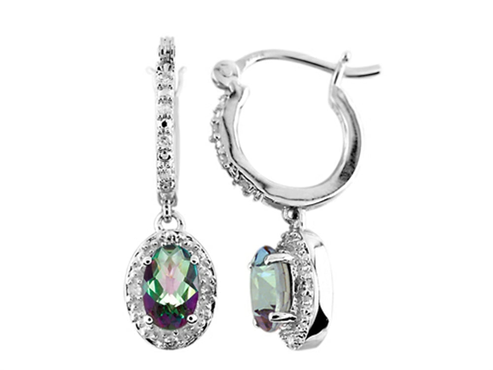 FJC Finejewelers 6x4mm Oval Mystic Topaz Click-Top Earrings