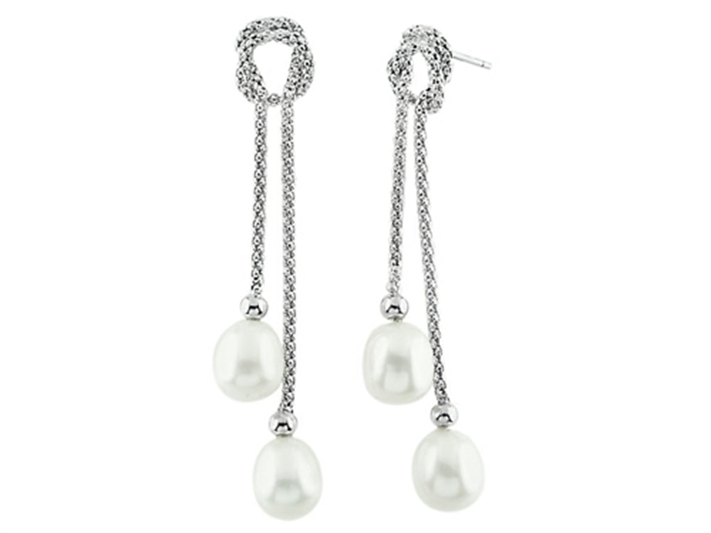 FJC Finejewelers 7.5mm White Freshwater Rice Cultured Pearl Post-With-Friction-Back Earrings