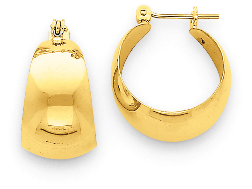 FJC Finejewelers 14k Yellow Gold Polished 10.5mm Tapered Hoop Earrings