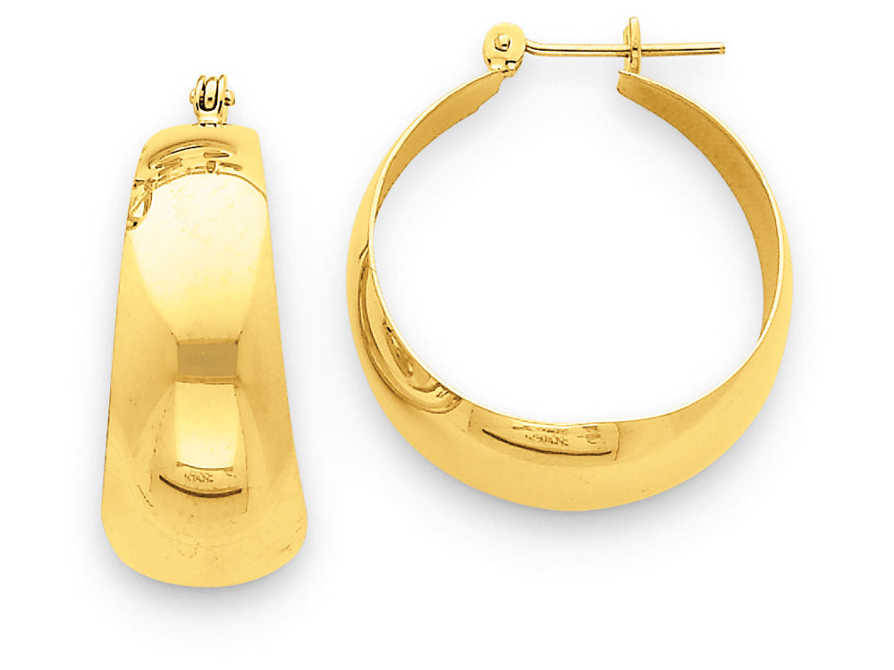 FJC Finejewelers 14k Yellow Gold Polished 10.5mm Tapered Hoop Earrings
