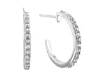 FJC Finejewelers 1.5mm Created White Sapphire Post-With-Friction-Back Hoop Earrings