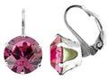 Color Craft™ 10.5mm Round Rose Color Genuine Crystal Lever Back Earrings