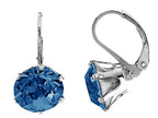 Color Craft™ 10.5mm Round Genuine Crystal Sapphire Color Lever Back Earrings