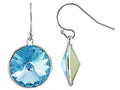 Color Craft™ 14mm Round Genuine Crystal Aquamarine Color Drop Ball Ear Wire Earrings