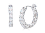 FJC Finejewelers Sterling Silver Created Opal Small Hoop Earrings