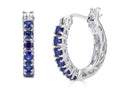 FJC Finejewelers Sterling Silver Created Sapphire Small Hoop Earrings