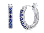 FJC Finejewelers Sterling Silver Created Sapphire Small Hoop Earrings