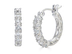 FJC Finejewelers Sterling Silver Created White Sapphire Small Hoop Earrings