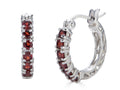 FJC Finejewelers Sterling Silver Garnet Small Hoop Earrings